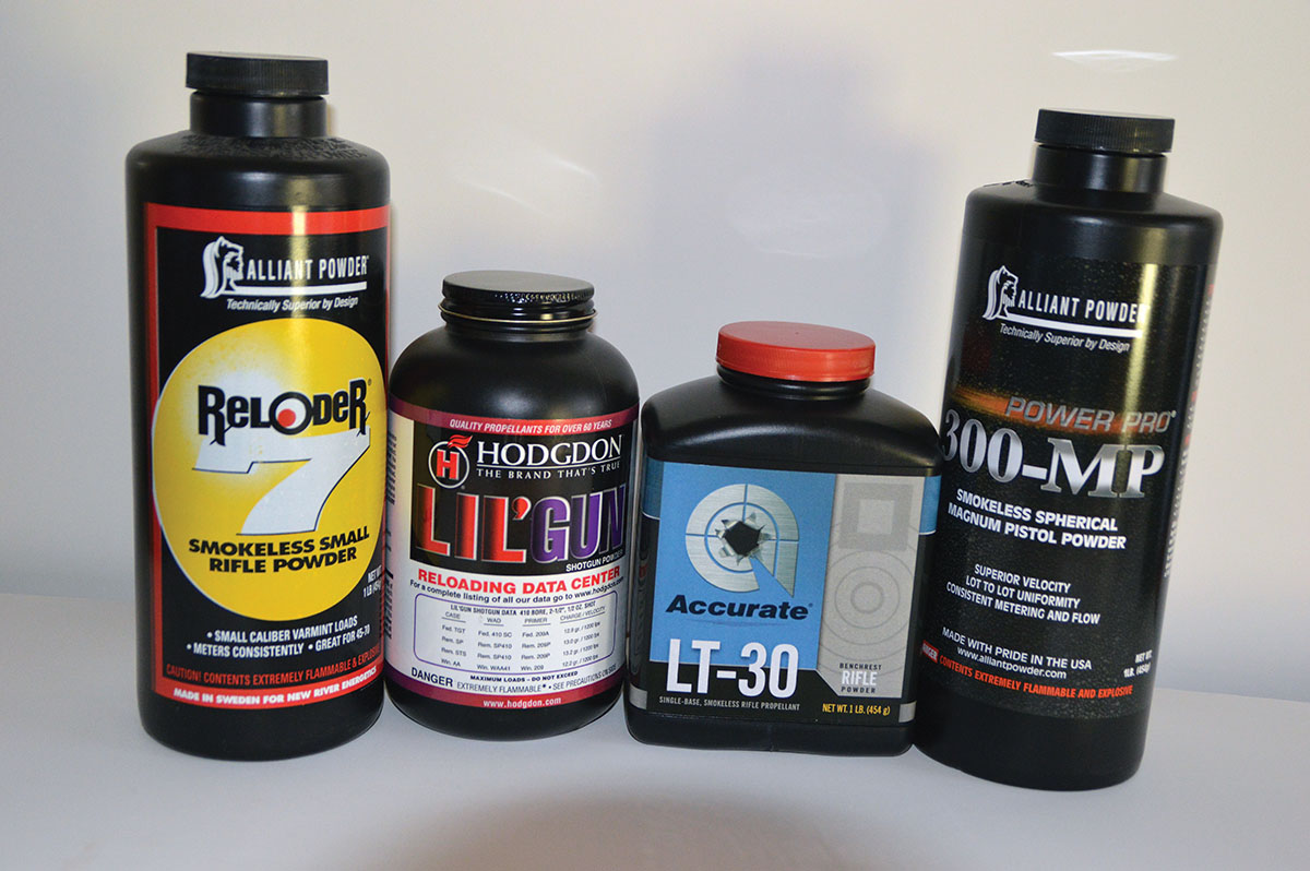 Both Accurate LT-30 and Alliant 300-MP were very promising powders and deserve more work. Lil’Gun and Reloder 7 were also tried.